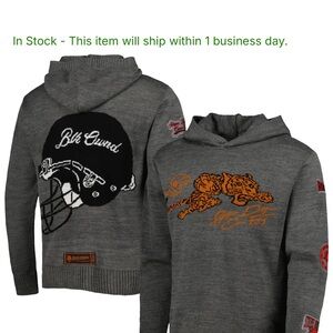 NWT Men's Gray Cincinnati Bengals Hoodie with Helmet and Tiger Design